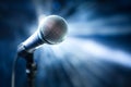 Microphone on stage Royalty Free Stock Photo