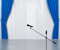 Microphone on the stage Royalty Free Stock Photo