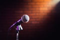 Microphone on a stage Royalty Free Stock Photo