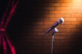 Microphone on a stage Royalty Free Stock Photo