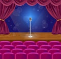 Microphone on a stage Vector