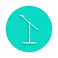 microphone with stand icon in badge style. One of Music Instruments collection icon can be used for UI, UX Royalty Free Stock Photo