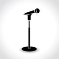 Microphone stand icon on white background