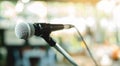 Microphone on a stand up comedy stage Royalty Free Stock Photo