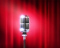 Microphone Stand Up Show Realistic Composition Royalty Free Stock Photo