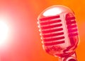 Microphone in strobelight Royalty Free Stock Photo