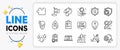 Microphone, Swipe up and Timer line icons. For web app. Vector