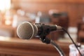 microphone,Table and chair in the courtroom