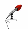 Microphone on tripod. News studio. Interview for journalist, press, media in public news. vector illustration