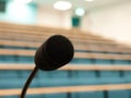 A microphone in a univiersity lecture theatre Royalty Free Stock Photo
