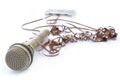 Microphone and unwound tape Royalty Free Stock Photo