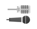 Microphone vector icon isolated interview music TV tool show voice radio illustration. Royalty Free Stock Photo