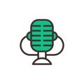 Microphone vector icon isolated interview music TV web broadcasting vocal tool Royalty Free Stock Photo