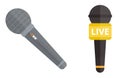 Microphone vector icon isolated interview music TV web broadcasting vocal tool show voice radio broadcast audio live Royalty Free Stock Photo