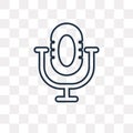 Microphone vector icon isolated on transparent background, linear Microphone transparency concept can be used web and mobile