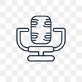 Microphone vector icon isolated on transparent background, linear Microphone transparency concept can be used web and mobile
