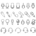 Microphone vector icon set. audio illustration sign collection. broadcast symbol on white background. Royalty Free Stock Photo