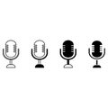 Microphone vector icon set. audio illustration sign collection. broadcast symbol on white background. Royalty Free Stock Photo