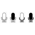 Microphone vector icon set. audio illustration sign collection. broadcast symbol on white background. Royalty Free Stock Photo