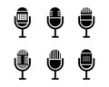 Microphone vector icon set isolated on white background. podcast icon vector. Voice vector icon, Record. Microphone - Royalty Free Stock Photo