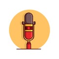 Microphone Vector Illustration. Voice Speak Up and Recording.