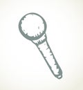 Microphone. Vector line drawing icon