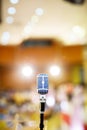 Microphone vintage style in concert hall or conference and meeting room.