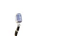 microphone vintage style on white background. image for object., background and copy space. equipment of sound,