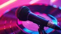 The microphone on a vinyl. AI generated Royalty Free Stock Photo