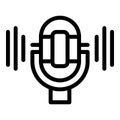 Microphone voice command icon outline vector