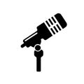 Microphone voice icon vector sign and symbol isolated on white b Royalty Free Stock Photo