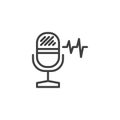 Microphone wave line icon