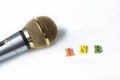 Microphone on a white background with the words RnB