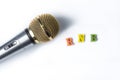 Microphone on a white background with the words RnB