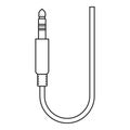 Microphone wire icon, outline style