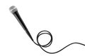 Microphone with wire on white background Royalty Free Stock Photo