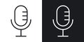 Microphoneline in Thin line black color. flat simple vector symbols illustration Royalty Free Stock Photo