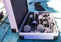 Microphones in a box. Microphones in the drawer.