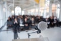 Microphones on the funeral podium