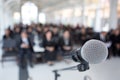 Microphones on the funeral podium Royalty Free Stock Photo