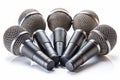 Microphones, isolated on white background Royalty Free Stock Photo