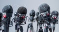 The microphones at news conference. AI generated Royalty Free Stock Photo