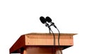Microphones on the podium