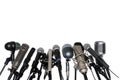 Microphones At Press Conference Royalty Free Stock Photo