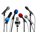 Microphones Press Conference Set Royalty Free Stock Photo