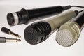 Microphones, which are electroacoustic devices Royalty Free Stock Photo