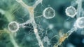 Microphotograph of mycorrhizal fungi a symbiotic organism that forms a network around plant roots aiding in nutrient