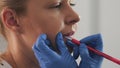 Micropigmentation of lips procedure process