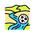 microplastic pollution river color icon vector illustration Royalty Free Stock Photo