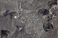 Microplastics on a beach. Famara Beach, Lanzarote